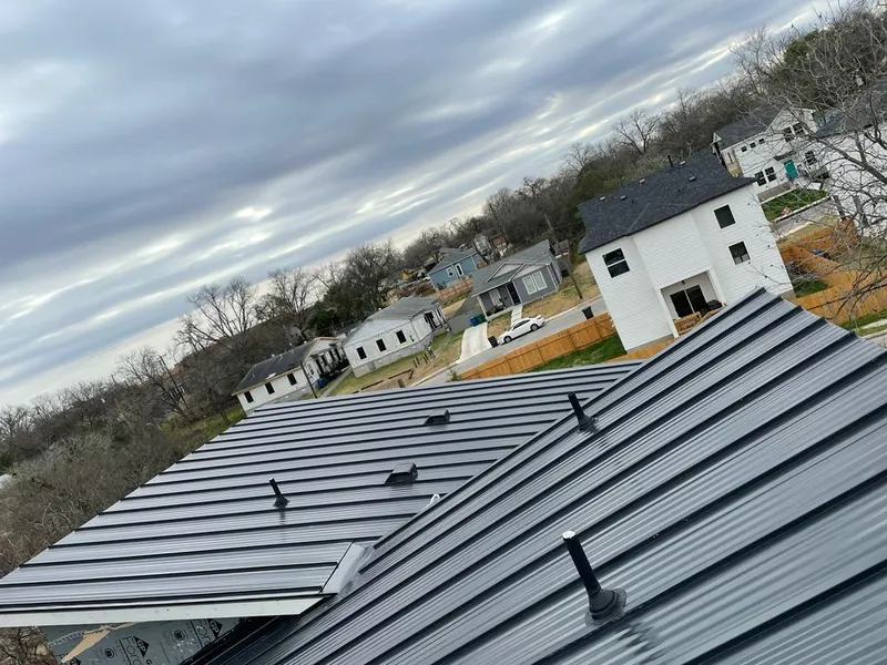 Standing seam metal roof panels with vents for Skylight Repair in Purcell